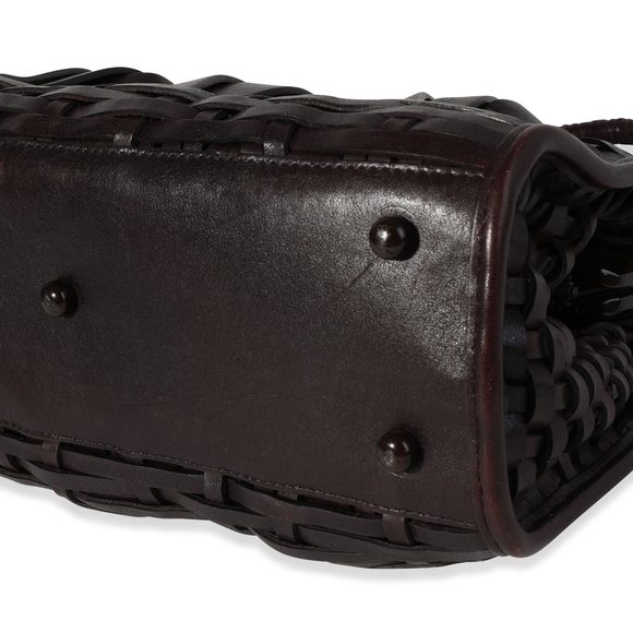 Dior Brown Woven Leather Samourai Frame Bag - Picture 4 of 4